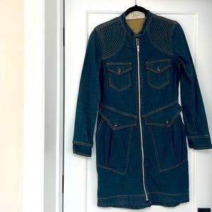 Prairie Underground denim Zip-front dress. Size M.